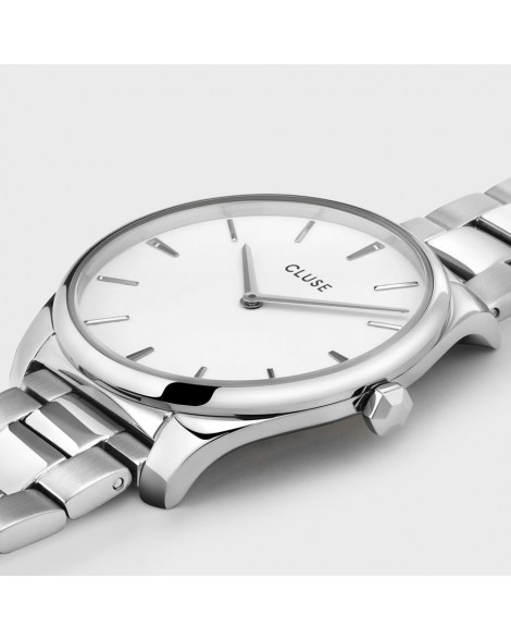 Cluse-Féroce-White/Silver-Stainless Steel Strap-CW0101212003