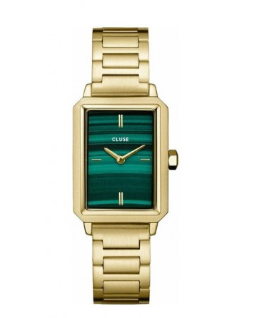 CLUSE-Fluette Gold colour/ Green-Stainless Steel Strap-CW11502