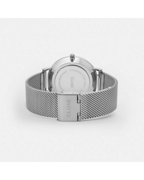 CLUSE-MINUIT MESH SILVER/WHITE-Stainless Steel Strap-cl30009