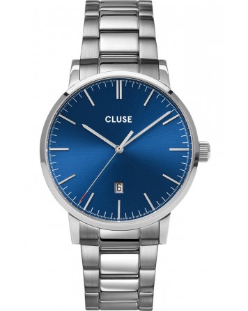 Cluse-Aravis-Dark Blue-Silver Colour -Stainless Steel Strap-cw0101501011