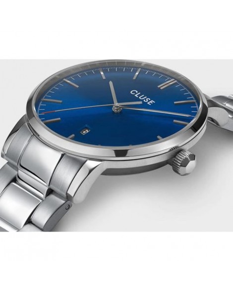 Cluse-Aravis-Dark Blue-Silver Colour -Stainless Steel Strap-cw0101501011